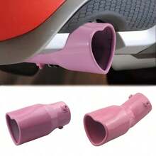 Car Modification Exhaust Throat Single Outlet Heart-Shaped Stainless Steel Exhaust Tip Muffler Tail Pipe Car Exterior Accessory - A - View 5