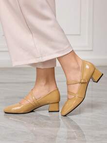 Sleekvia Tacones para mujer - Caqui - Ver 5