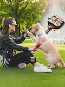 1 件装狗狗印花多色宠物训练遛狗包，带挂钩和拉链，可放置便便袋和收纳袋，解放双手设计，轻便耐用，适合户外活动、公园散步、旅行、日常使用，四季皆宜，宠物用品，狗狗配件，训练装备，狗主人必备。 - 彩色 - 查看 5