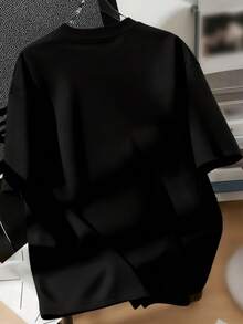 Áo thun ngắn tay cổ tròn in hình người que tối giản dành cho thiếu niên nam, in hình meme internet "I've Got Your Back", thích hợp cho mùa xuân, hè và thu. - màu đen - Xem 2