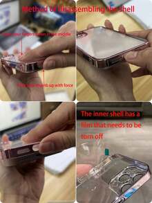 Hadaasi 1pc Blue Anti-Drop Lens Protection Electroplated Hard Case With Dust Net, Ultra-Thin Transparent Phone Case Compatible With Apple 17 Pro/17 Pro Max/17 Air/17/16 Pro/16 Pro Max/16 Plus/16/16E/15 Pro/15 Pro Max/15 Plus/15/14 Pro/14 Pro Max/14 Plus/14/13 Pro/13 Pro Max/13/12 Pro/12 Pro Max/12/11 Pro Max/11/11 Pro/XS Max/XR/XS/X - Gold - View 10