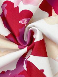 Rometta Đầm nữ cỡ lớn thanh lịch in hoa, cổ vuông, tay phồng, eo thon, kiểu dáng nghỉ mát. - Nhiều màu - Xem 5