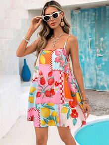 Vivid Eden 女士海鲜印花无袖连衣裙 - 彩色 - 查看 8