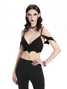 Breakform Women's Fashion Gothic Style Bat Wing Adjustable Strap Camisole Vest - Black - View 1