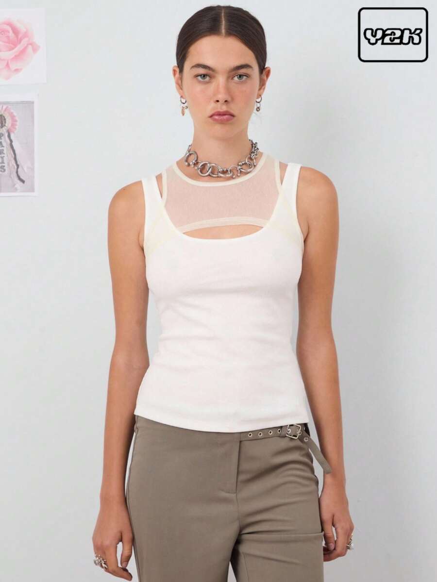 COUREZ Double Layer Vest / /Y2K Going Out Outfits Fall Women Clothes Fall Clothes Cute Tops