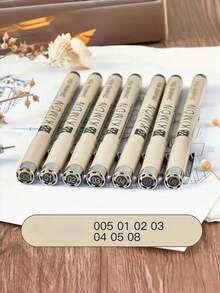 3/5/7/9 Pieces Fine Line Pen Set 12 Pcs Black Ink Archival Micron Pens Various Nib Sizes For Writing Drawing Sketching Journaling Bullet Diary Office School Art Supplies Study Stationery Gift - Multicolor - View 4