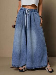 Freevana Quần jeans cỡ lớn màu trơn, quần jeans ống rộng cỡ lớn, quần denim ống rộng dáng suông, quần jeans cạp chun có dây rút, quần jeans ống rộng dài 9/10, quần denim màu sáng, quần jeans đa năng công sở & du lịch, quần jeans hẹn hò & trà chiều, quần jeans hẹn hò, quần jeans trà chiều, quần jeans ống rộng đi nghỉ mát, quần jeans ống rộng đi nghỉ mát, hẹn hò mùa xuân hè, hẹn hò mùa xuân hè, quần jeans ống rộng kiểu nghỉ dưỡng, quần jeans đi nghỉ mát mùa xuân hè, quần denim thường ngày kiểu thành thị, quần jeans kiểu du lịch thành phố, quần jeans kiểu du lịch thành phố, quần jeans kiểu du lịch thành phố, quần jeans nghỉ xuân, quần jeans nghỉ xuân, quần jeans du lịch, quần jeans ống rộng đi nghỉ mát & thường ngày, quần jeans ống rộng kiểu boho hẹn hò, mùa hè, lễ hội, bãi biển, tiệc tùng, tiệc tùng thanh lịch, đi chơi - Màu xanh lam - Xem 7