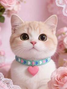 PETSIN 1 Piece Pet Love Bell Collar Adjustable Neck Size Cat Collar Dog Collar Pet Accessories Pet Supplies - Multicolor - View 17