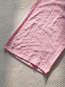 Sparklyn Teen Girls' Waist Tie Striped Wide Leg Loose Casual Pants - Pink - View 4