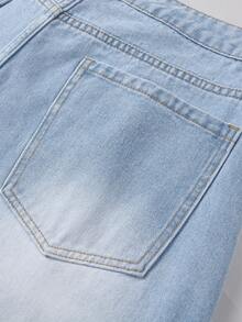 Manfinity Hypemode Jeans casuales y versátiles con bolsillos y pliegues, de corte relajado para hombres - Lavado ligero - Ver 5