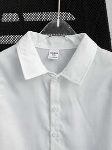 SHEIN 1件男童休闲舒适时尚简约实用柔软酷炫街头卡通汽车可爱图案舒适短袖衬衫，适合春夏穿着 - 彩色 - 查看 3