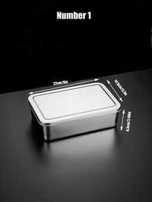 Madebyblanc 1pc/2pcs A Stainless Steel Square Flat Plate With A Lid, Suitable For Tiramisu, Baking And Serving Dishes - Multicolor - View 13