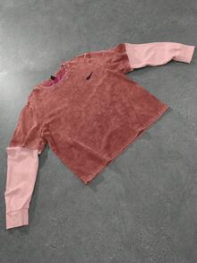 PAVTROS 男士卫衣，简约胸前图案贴片，圆领套头衫，短款，黑白撞色，运动休闲日常穿着，送给男友/老公的理想礼物，男女皆宜 - 紅色 - 查看 6