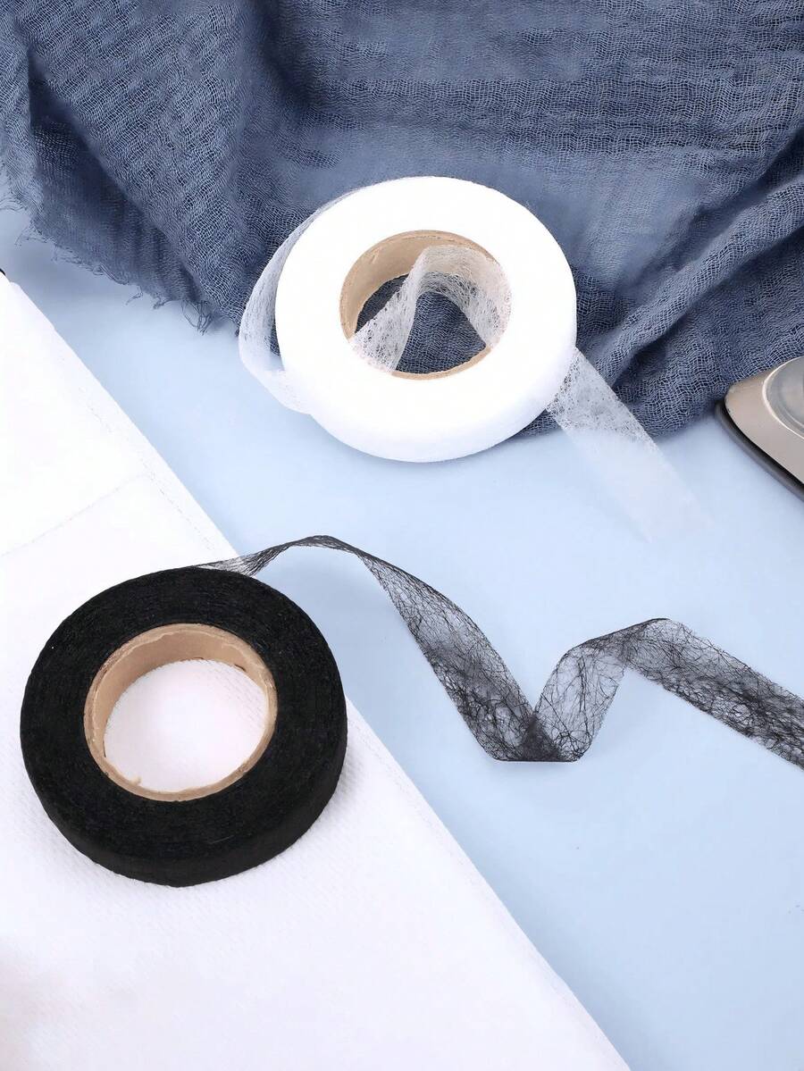 2条双面熨烫式包边胶带，强力粘性热熔胶带，熨烫式可熔胶带，适用于服装修改，裤子、牛仔裤、裙子 - 彩色 - 查看 1