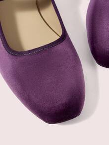 CUCCOO DOLLMOD Giày bệt nữ màu đỏ dễ thương, kiểu dáng tối giản, thoải mái cho mặc hàng ngày. - Màu tím nho - Xem 7