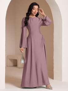 Veilorie Đầm màu xanh bạc hà cho nữ, có dây buộc phía sau, thích hợp cho mùa hè. - Màu Lilac Tím - Xem 3