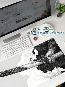1pc Extra Large Samurai Sword Non-Slip Mouse Pad, Washable Gaming Desk Mat, Big Size Keyboard Pad, Gift Mouse Pad, Desk Protector, Study Pad, Multiple Sizes Available, Laptop Pad Back To School Gaming Mouse Pad Desk Accessories Office Supplies Office Office Desk Accessories Mousepad Mouse Pad For Desk - Katana - View 6