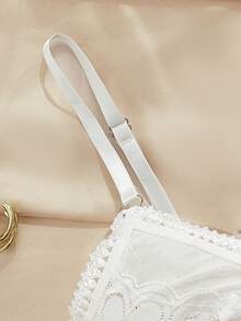 Charlaine 舒适性感蕾丝爱心迷人浪漫女士文胸 - 白色 - 查看 5