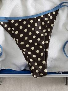 Swim Vcay Women's Asymmetrical Polka Dot Print Halter Two-Piece Swimsuit, 2-Piece Bikini Set For Beach & Holiday, Spring/Summer - Multicolor - View 5