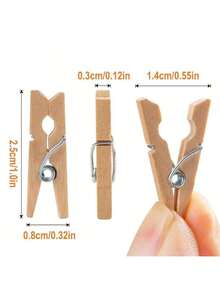 50/100 piezas de pinzas de fotos de madera, pinzas de memo de madera de colores, decoración de pared DIY para dormitorio, hogar, boda, fiesta de cumpleaños, 2,5 cm - Multicolor - Ver 4