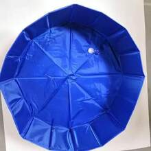 1个可折叠宠物浴缸，便携式狗狗游泳池，大型狗狗游泳池，硬塑料宠物洗澡美容池，适用于猫狗，蓝色 - 藍色 - 查看 6