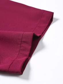 Manfinity Homme 男士加大码印花前开襟休闲短袖衬衫 - 酒紅色 - 查看 6