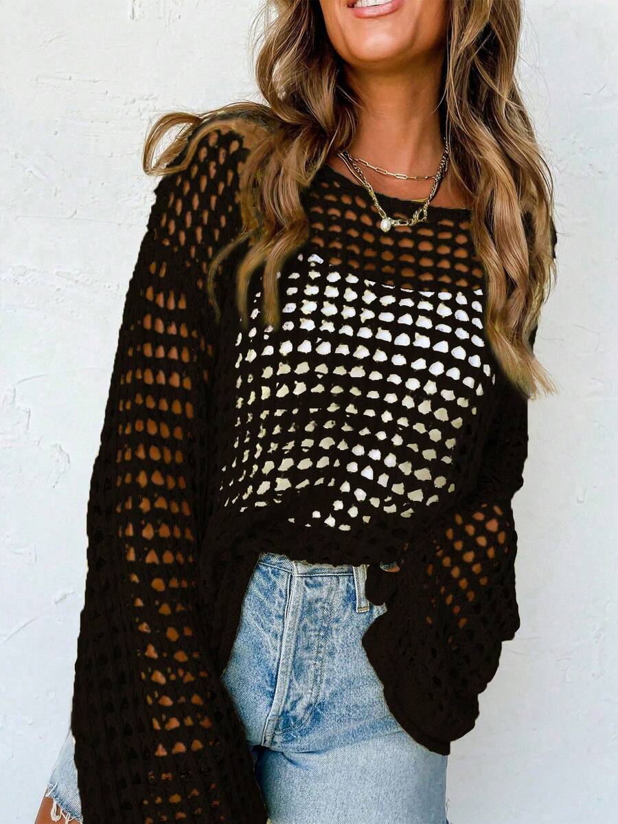 Femmeiva Women Knit Tops - Hitam - View 1