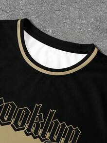 Manfinity Dauomo 美国街头火焰球衣数码元素男士T恤 - 彩色 - 查看 3