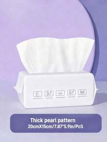 50/100/200片装一次性面巾纸，加厚柔软干湿两用面巾，用于洗脸和擦干，清洁、护肤和卸妆，旅行、办公、返校用品（随机包装） - 有花紋 - 查看 2