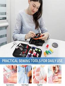229pcs Sewing Kit, Embroidery Tools, Needlework Set, Sewing Threads & Needles, Household Sewing Supplies, Gift For Embroidery & Cross Stitch - Multicolor - View 2