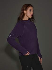 OutZeal Women Soft Brushed Zip Pocket Drawstring Hem Outdoor Sweatshirt Winter Fall Hiking Camping - Purple - View 8