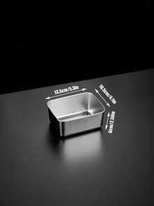 Madebyblanc 1pc/2pcs A Stainless Steel Square Flat Plate With A Lid, Suitable For Tiramisu, Baking And Serving Dishes - Multicolor - View 11