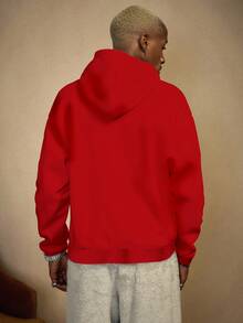 PAVTROS Men's Street-Style Popular INS Matching Brooklyn Embroidered Hoodie, Suitable For Outdoor Music Festivals, Nightclubs, Bars, Boyfriend/Husband Gift, Anniversary Gift, Black Manfinity Hoodie Customize Hoodie Gothic Hoodie Puff Print Hoodie Red Graphic Hoodie - Red - View 2