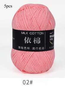 5 piezas de 4 hebras de algodón de leche, con tacto y color adecuados para ganchillo DIY. 4 hebras de hilo de lana de algodón de leche de grosor medio recomendado para tejer a mano. - Paquete de 5 grupos - Ver 6