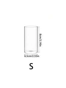 1 pieza Portavelas de cilindro de vidrio, portavelas de cilindro de vidrio transparente, jarrón de cilindro de vidrio para decoración central, decoración de boda y fiesta - transparente - Ver 10