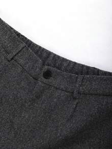Franclia Culottes plissées en mélange tricoté grande taille pour femmes, design enveloppant, inspiré, poches, porter casual au quotidien, coupe ample, automne/hiver - Gris foncé - Voir 8