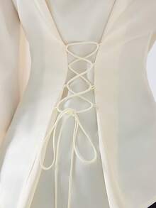 LYSMO Áo sơ mi dài tay cài nút, màu trơn, kiểu dáng thường ngày dành cho nữ. - trắng - Xem 7