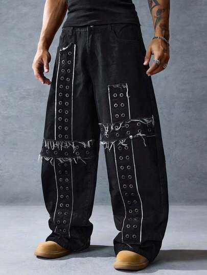 Goth Men's Fashion Casual Cross Pants