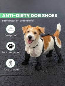 1 PC Waterproof Slip Resistant Strapped Leggings For Paw Protection Black Dog Harness Snow Boots Outdoor Winter Walking Shoes Pet Dog Booties Fashion Gear For Dogs Adventure Holiday Season