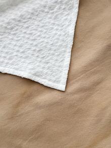 少女不对称下摆无袖纯白色休闲度假时尚纹理针织吊带衫 - 白色 - 查看 5