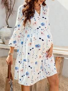 SHEIN 休闲印花孕妇连衣裙 - 彩色 - 查看 5