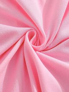 GraphicGems 两件套女童休闲粉色豹纹蝴蝶结设计套装，粉色短袖圆领T恤搭配黑色短裤，适合夏季穿着，时尚舒适，适合青少年女孩，也适合春、秋、冬三季日常休闲和居家穿着，可爱 - 粉色 - 查看 5