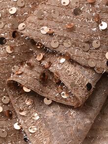 DAZY Đầm nữ màu trơn đính sequin ôm dáng thanh lịch, đầm dự tiệc lấp lánh, đầm hè. - Hồng - Xem 7