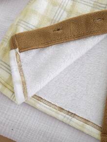 Girls' Plaid Fluffy Cardigan Cozy Pajama Set - Khaki - View 6