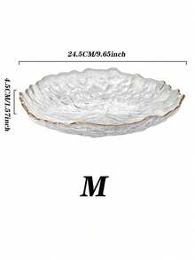 1 pieza Tazón de frutas de vidrio de alta calidad con textura de iceberg en estilo minimalista vintage, plato para aperitivos, decoración del hogar, plato sofisticado para ensaladas y aperitivos para la sala de estar - Multicolor - Ver 9