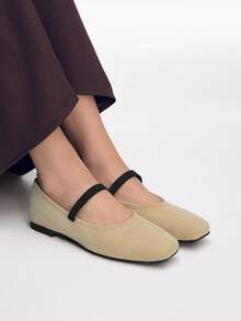 Mnmlis Giày bệt đơn giản, tiện dụng, dễ đi lại dành cho nữ - Màu Khaki - Xem 5