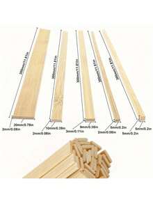 10根30厘米/11.81英寸DIY模型建筑竹条 - 天然色彩 - 查看 14