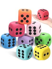 Large 3.8-8cm Foam Dice, Perfect For Party Games, Birthdays, Halloween, And Christmas (Yellow). - Yellow - View 4