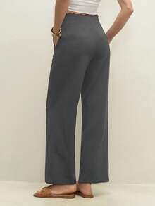 BizChic 酒红色薄纱蕾丝阔腿裤，适合音乐节、派对、婚礼、都市时尚、通勤、浪漫休闲、商务休闲等场合，优雅迷人，也适合日常穿着、工作、约会、音乐节等场合。