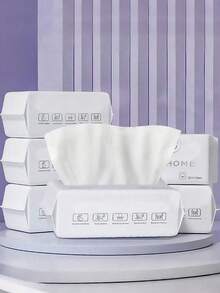 50/100/200片装一次性面巾纸，加厚柔软干湿两用面巾，用于洗脸和擦干，清洁、护肤和卸妆，旅行、办公、返校用品（随机包装） - 有花紋 - 查看 8